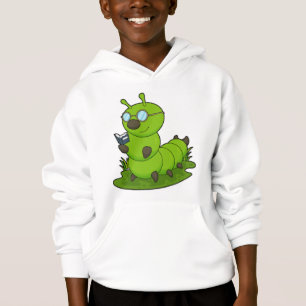Caterpillar Nerd avec lunettes et livre