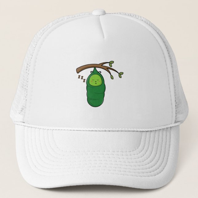 Caterpillar on Tree Trucker Hat (Front)