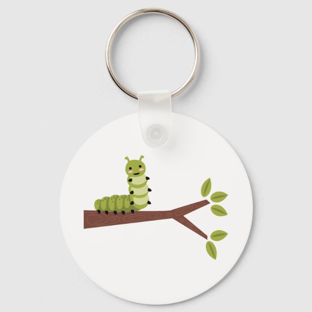 Caterpillar on Twig Keychain (Front)