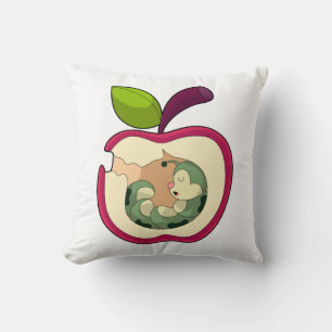 Caterpillar Sleeping Apple Throw Pillow