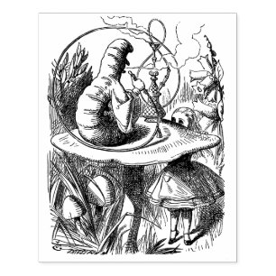 Caterpillar Smoking Hookah Alice in Wonderland Rubber Stamp