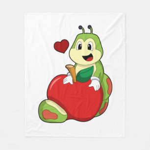 Caterpillar with Apple Fleece Blanket