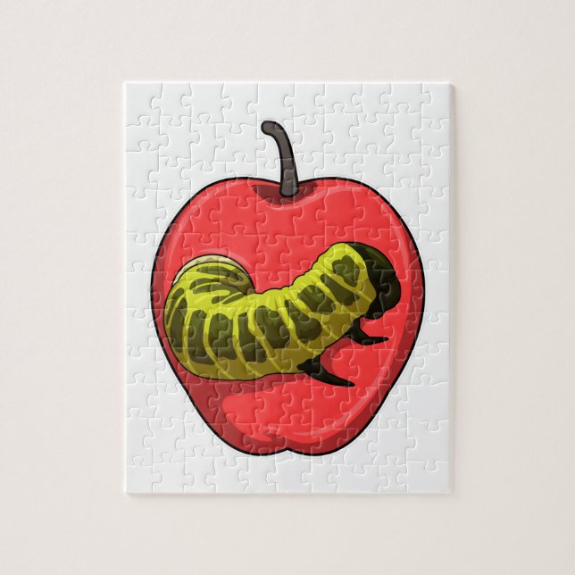 Caterpillar with Apple Jigsaw Puzzle (Vertical)