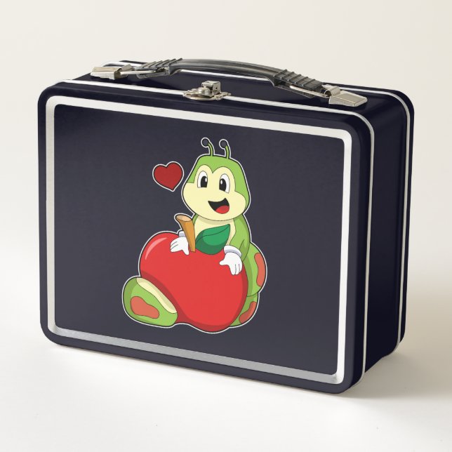 Caterpillar with Apple Metal Lunch Box (Front)