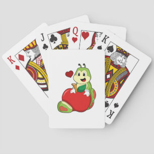 Caterpillar with Apple Playing Cards