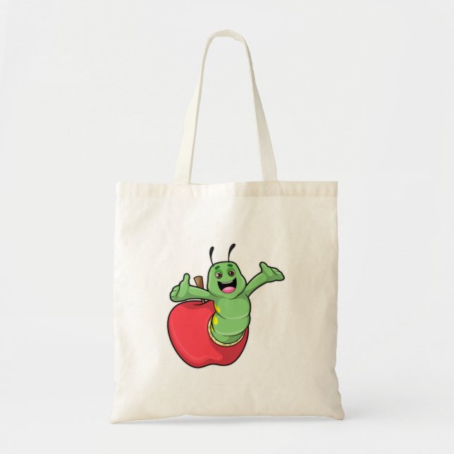 Caterpillar with Apple Tote Bag (Front)