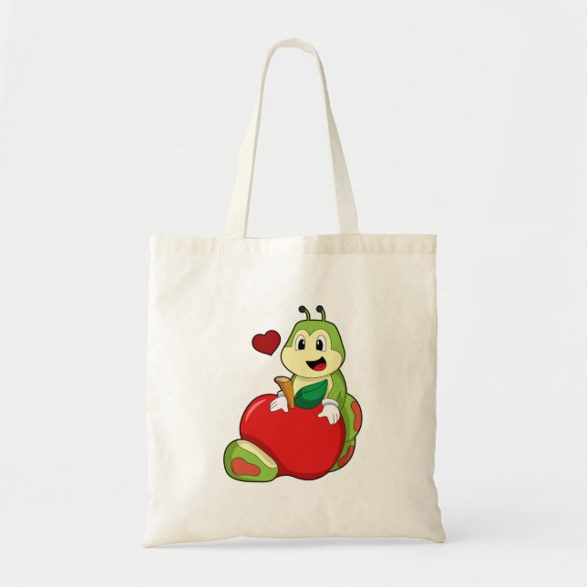Caterpillar with Apple Tote Bag (Front)