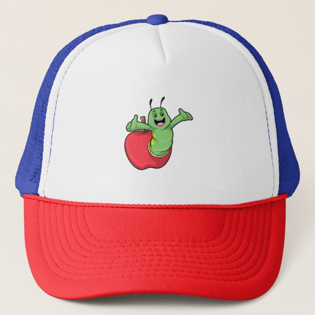 Caterpillar with Apple Trucker Hat (Front)