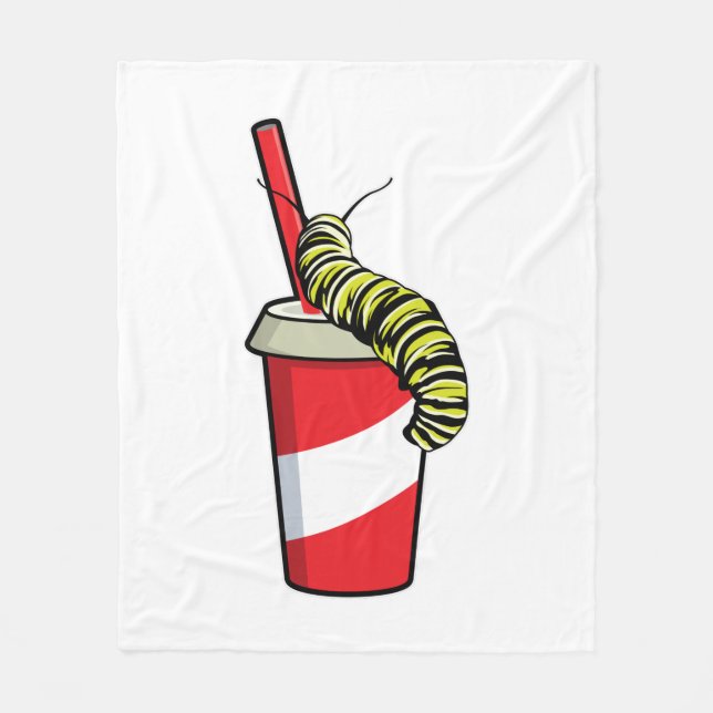 Caterpillar with Drink Fleece Blanket (Front)