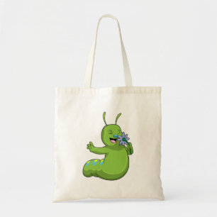 Caterpillar with Flower Daisy Tote Bag