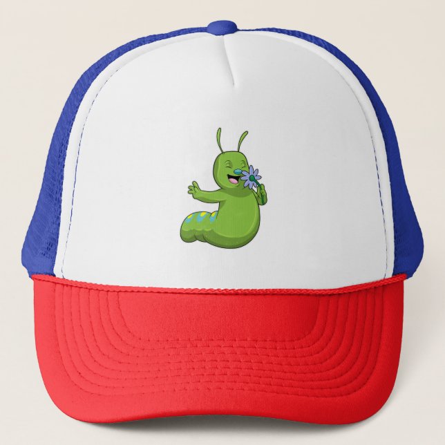 Caterpillar with Flower Daisy Trucker Hat (Front)