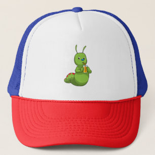 Caterpillar with Glass of Orange juice Trucker Hat