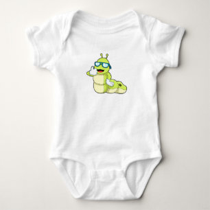 Caterpillar with Glasses Baby Bodysuit