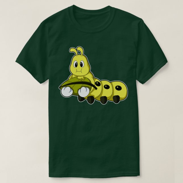 Caterpillar with Leaf 7 T-Shirt (Design Front)