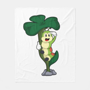 Caterpillar with Leaf Fleece Blanket