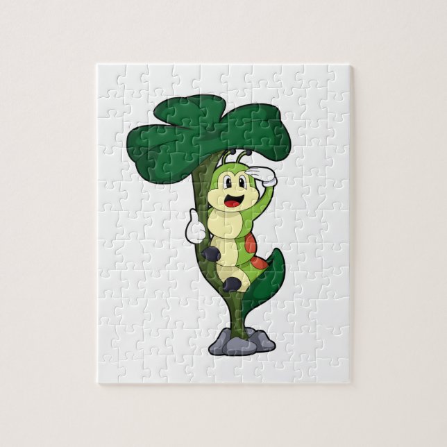 Caterpillar with Leaf Jigsaw Puzzle (Vertical)