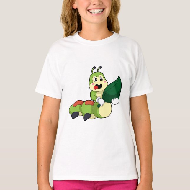 Caterpillar with Leaf T-Shirt (Front)