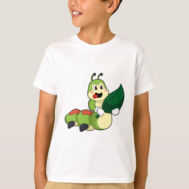 Caterpillar with Leaf T-Shirt (Front)
