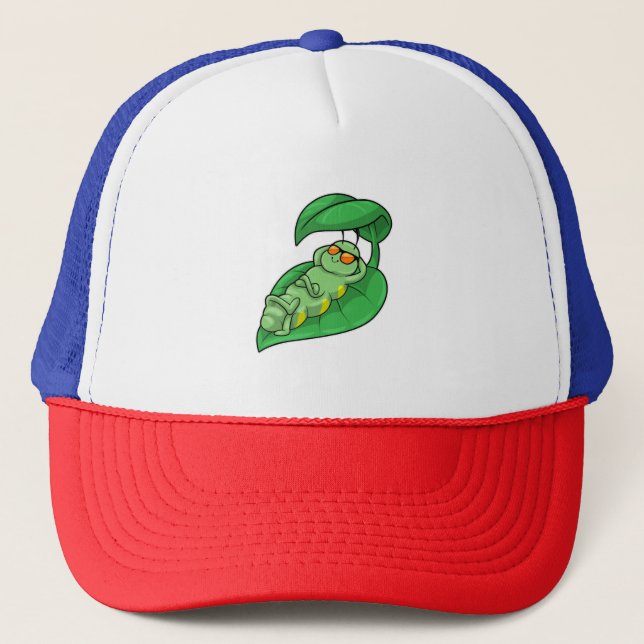 Caterpillar with Leaf Trucker Hat (Front)