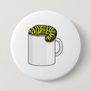 Caterpillar with Mug 3 Inch Round Button