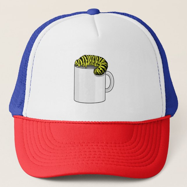 Caterpillar with Mug Trucker Hat (Front)
