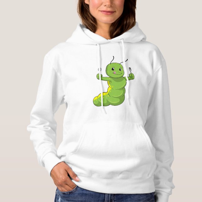 Caterpillar with Spoon & Fork Hoodie (Front)