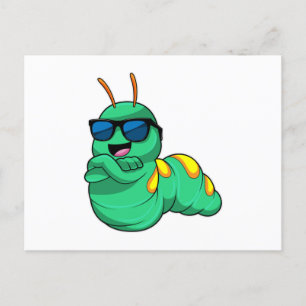 Caterpillar with Sunglasses Postcard