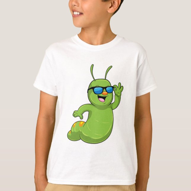 Caterpillar with Sunglasses T-Shirt (Front)