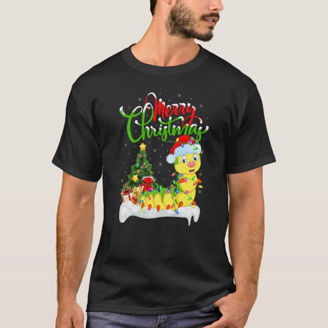 Caterpillar  Xmas Decorations Caterpillar Christma T-Shirt (Front)