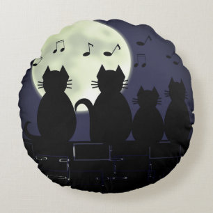 caterwauling by moonlight round pillow