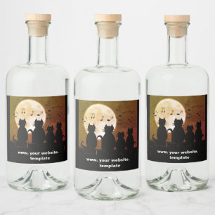 caterwauling ,Cats in the moonlight. Personalize Liquor Bottle Label
