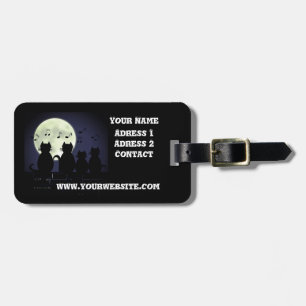 caterwauling ,Cats in the moonlight. Personalize Luggage Tag