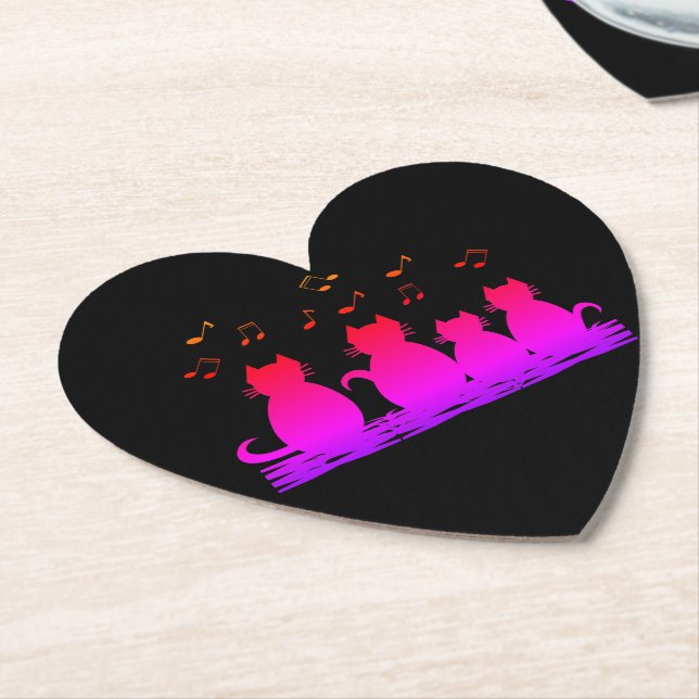 caterwauling wood  paper coaster (Angled)