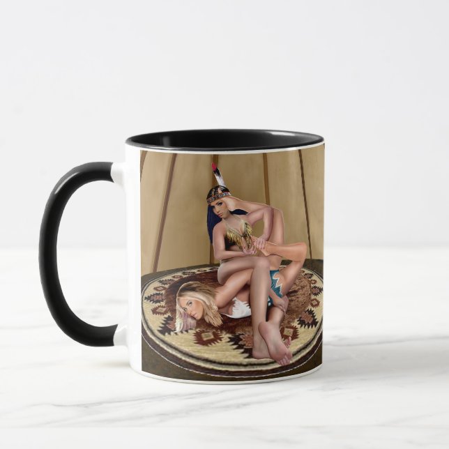 CATFIGHT IN A TEEPEE MUG (Left)