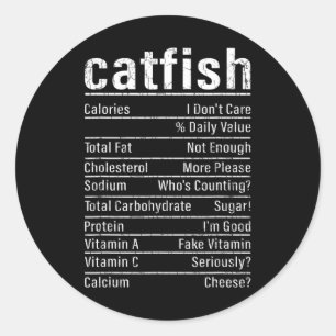 Catfish Facts Funny Fishing Lover Catfishing Graph Classic Round Sticker