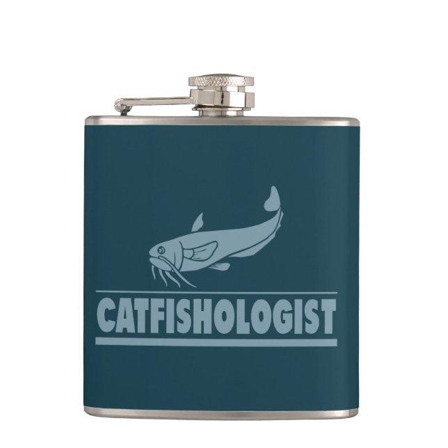 Catfish Fisherman Hip Flask (Front)