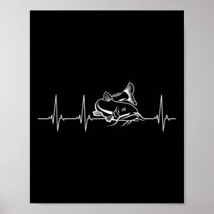 Catfish Fishing Heartbeat  Poster