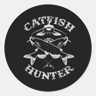 Catfish Hunter Fishers Fishing Classic Round Sticker