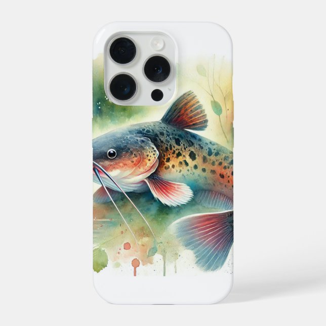 Catfish in Watercolor Art 170724AREF129 - Watercol iPhone Case (Back)