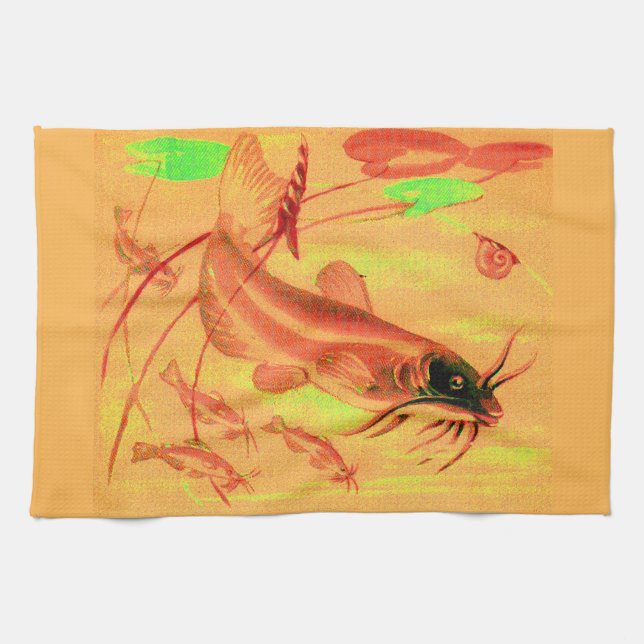 catfish kitchen towel (Horizontal)