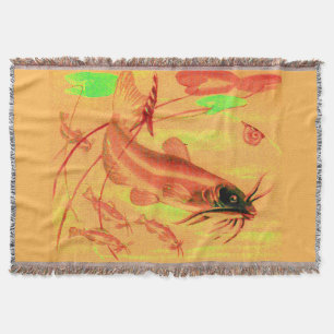 catfish print throw blanket