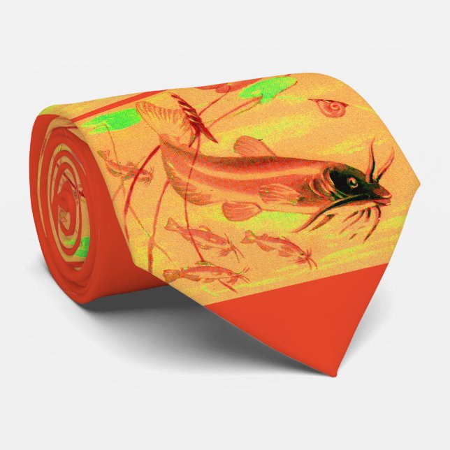 catfish print  tie (Rolled)