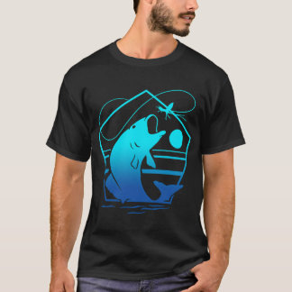 Catfish retro sunset design gift for fishermen T-Shirt