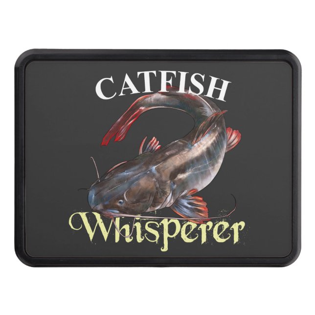 Catfish Whisperer Dark Trailer Hitch Cover (Front)