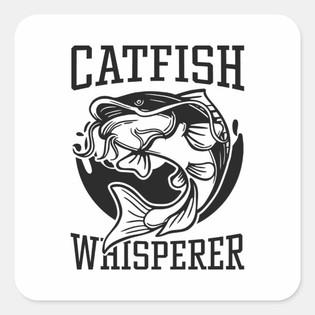 Catfish Whisperer Square Sticker (Front)