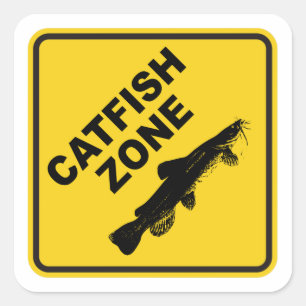 Catfish Zone Square Sticker