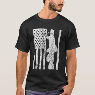 Catfishing American Flag Catfish Fisher T-Shirt