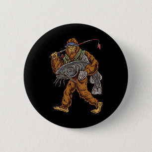 Catfishing Bigfoot Hunting Catfishermen 2 Inch Round Button
