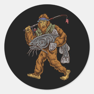 Catfishing Bigfoot Hunting Catfishermen Classic Round Sticker