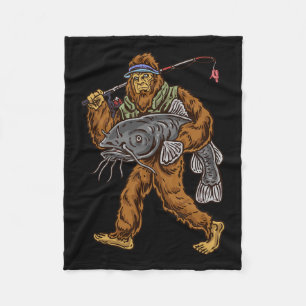 Catfishing Bigfoot Hunting Catfishermen  Fleece Blanket